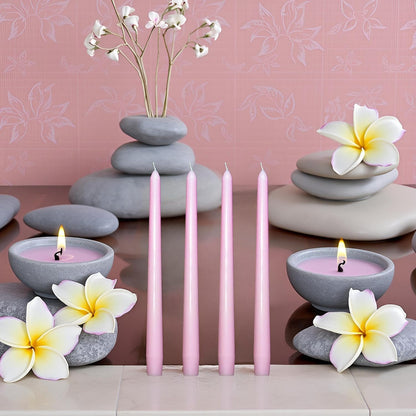 4 Pack White Taper Candles丨Taper Candles 10 Inch Dripless丨Unscented & Smokeless Candlesticks Bulk丨7-8 Hours Long Burning Tall Candles丨Ideal for Christmas Weddings Parties Dinner