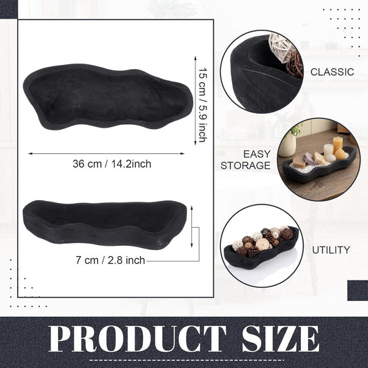 Nuogo 1 Pack 16 Inch Wavy Live Edge Dough Bowl Large Size Wood Rustic Dough Bowl Decorative for DIY Farmhouse Home Supplies Kitchen Decoration(Light Color)