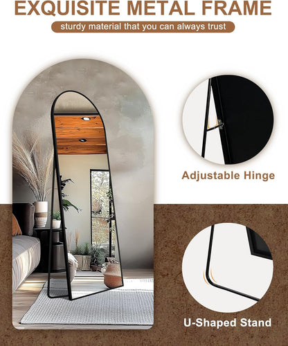 Delma Arched Mirror Full Length,Standing Mirror Full Body,Large Floor with Stand for Wall Entryway Door Bedroom Bathroom Living Room