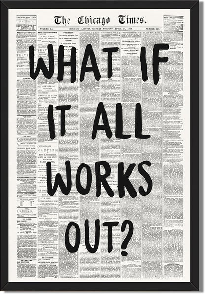 Framed Black And White Retro Newspaper Wall Art ItS Already Yours Universe Quote Poster Trendy Positive Inspirational Wall Decor for Bedroom Office Apartment Dorm Affirmation Canvas Print 8x12inch