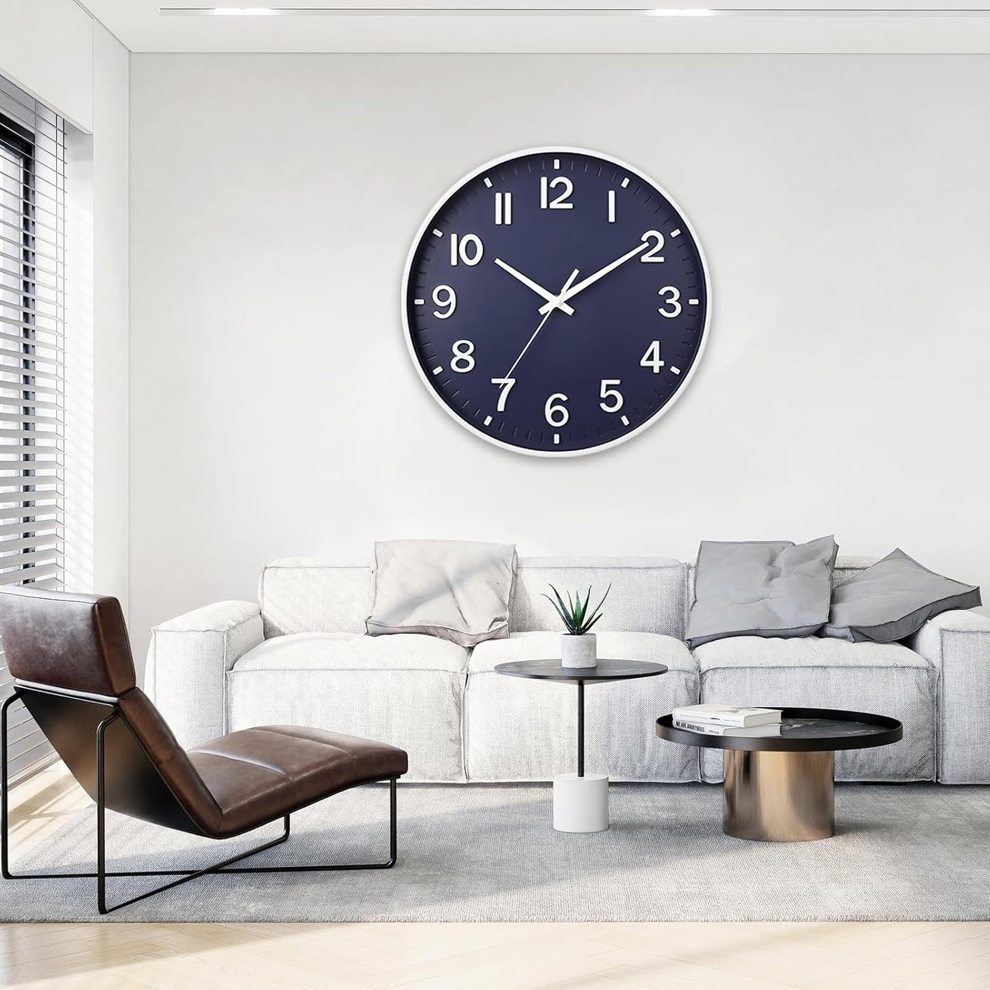 HZDHCLH Wall Clocks Battery Operated,12 inch Silent Non Ticking Modern Wall Clock for Living Room Bedroom Kitchen Office Classroom Decor (Olive Green and Gold)