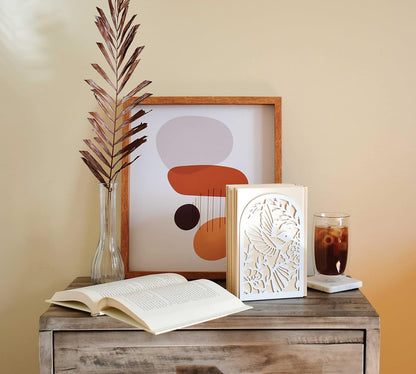CNK Premium BookEnds - Heavy Duty Metal Book Stoppers for Home Office, Decorative Book Shelf Holders (Hummingbird Black)