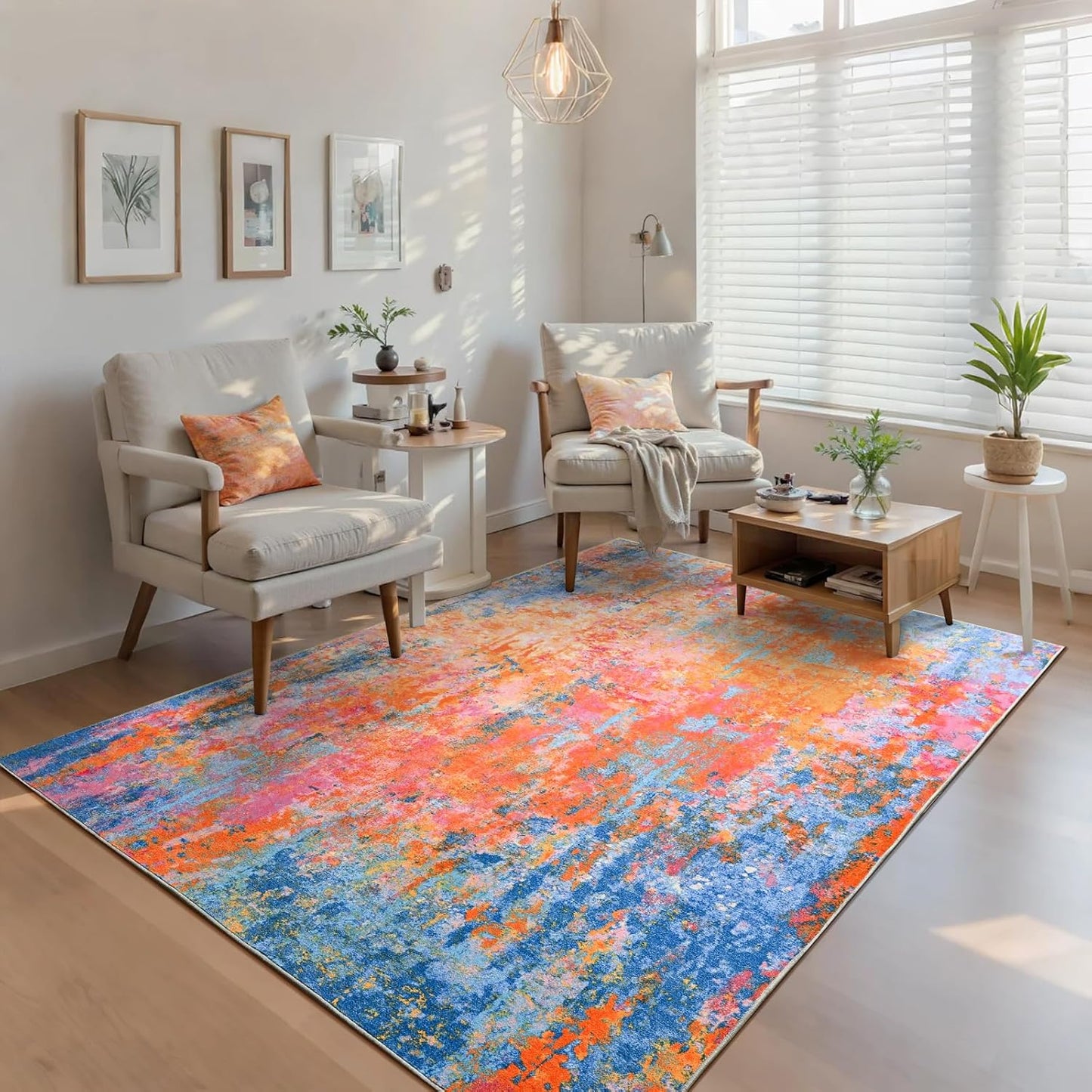 Ompaa 2x6 Rug Runners for Hallways Kitchen Runner Rug Non Slip Washable Grey Long Runner Rugs with Rubber Backing Soft Abstract Carpet Runner for Hallways, Kitchen, Bedroom, Bathroom, Entryway - Colors A