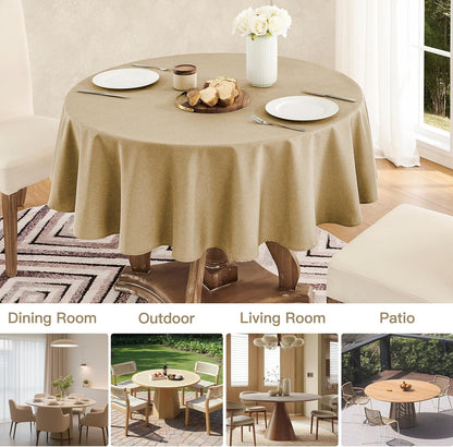 Veblandy Rectangle Tablecloth Waterproof Linen Textured Table Cloth Stain and Wrinkle Resistant Washable, Decorative Fabric Table Cover for Dining, Party and Camping (Sage Green, 52 * 70)