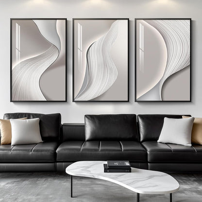 Framed Modern Luxury Gold Wall Art, Set of 3 Piece Contemporary Paintings Artwork for Walls, Golden Prints Pictures with Gold Frame, Wall Decor for Living Room, Hallway, Bedroom, Office 16x24 Inch