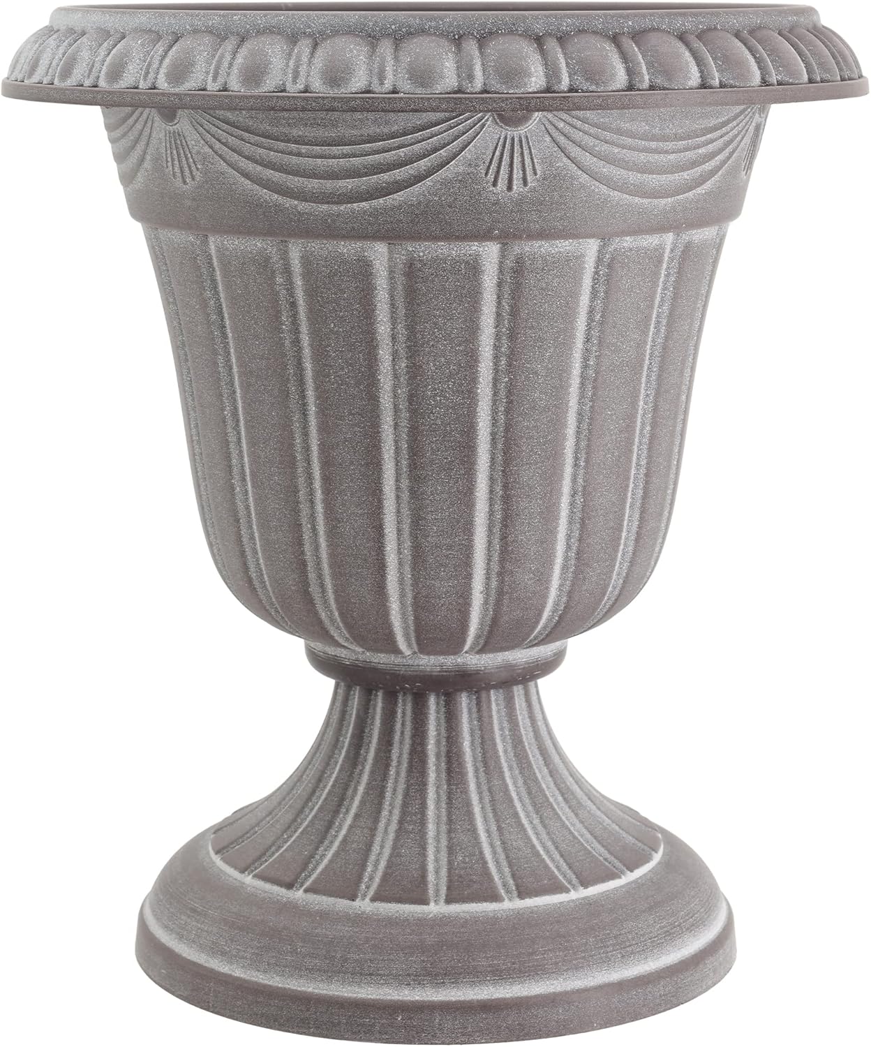 Arcadia Garden Products PL10CP Classic Traditional Plastic Urn Planter Indoor/Outdoor, 15" x 13", Brushed Copper