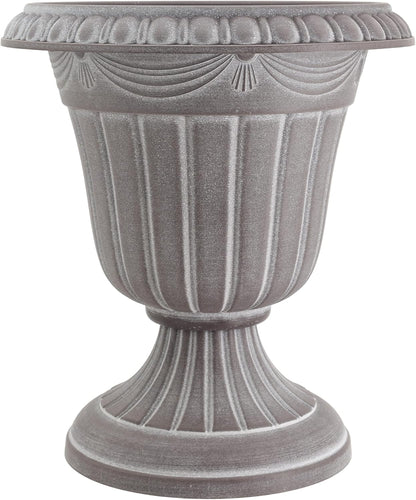 Arcadia Garden Products PL10CP Classic Traditional Plastic Urn Planter Indoor/Outdoor, 15" x 13", Brushed Copper
