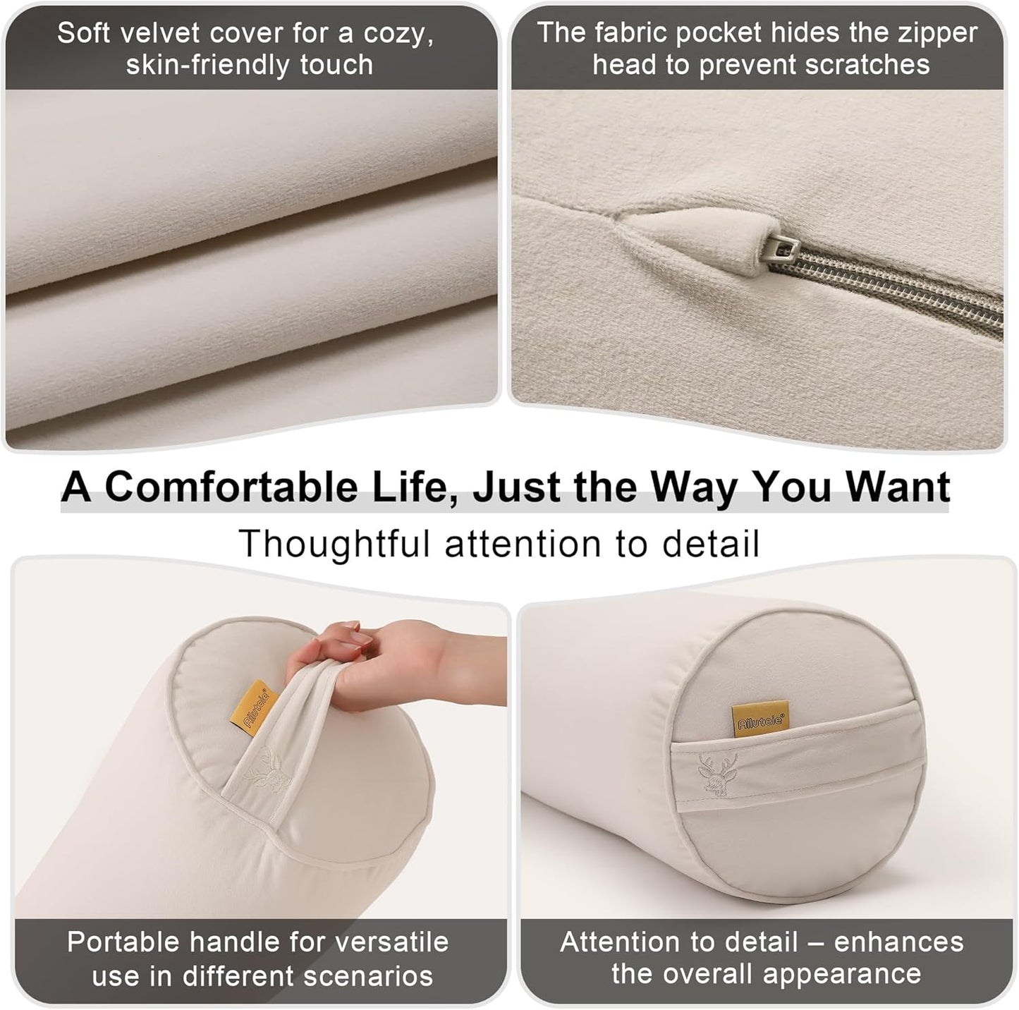 Body Pillow for Adults,Long Round Pillow,Big Cylindrical Pillow,Large Full Bolster Pillows for Side Sleepers (Steel Gray, 47.24"*7.87")