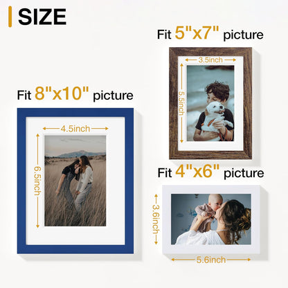 Vittanly 15 Pack Picture Frames Collage Wall Decor for Mounting or Tabletop Display, Gallery Frame Set for Family, Multi Sizes Including 3pcs 8x10, 6pcs 5x7, 6pcs 4x6, Black