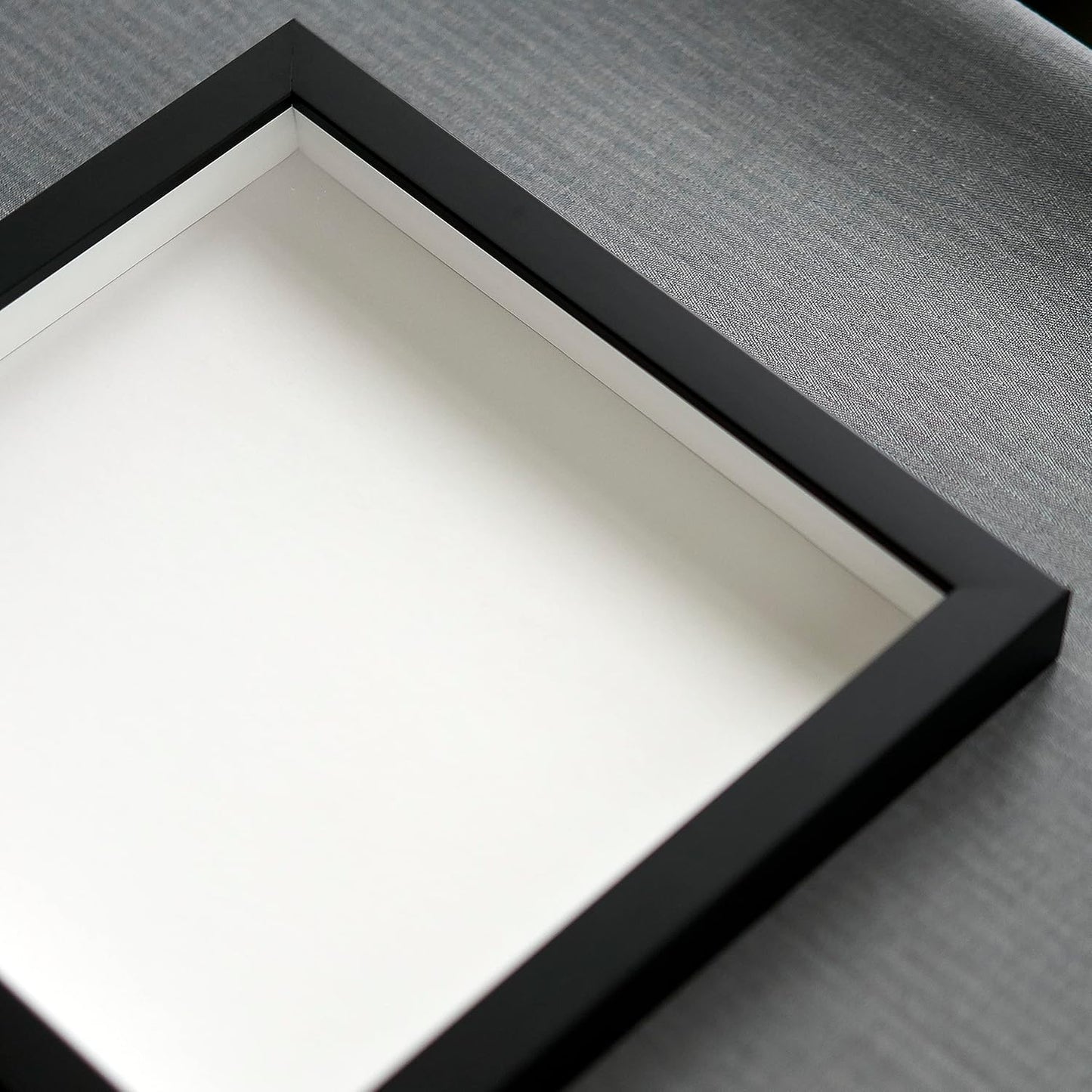 14x14 Shadow Box Black | 3/4" Depth of Usable Space | Solid Wood Pine | Includes UV Resistant Acrylic Plexiglass, Acid-Free Backing & Hanging Hardware | Made to Order in USA - Colors D