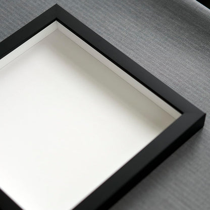 14x14 Shadow Box Black | 3/4" Depth of Usable Space | Solid Wood Pine | Includes UV Resistant Acrylic Plexiglass, Acid-Free Backing & Hanging Hardware | Made to Order in USA - Colors C