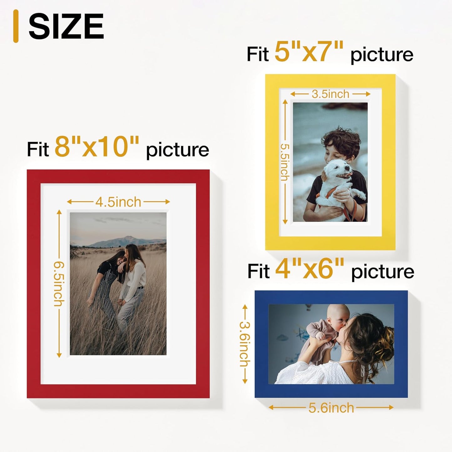 Vittanly 15 Pack Picture Frames Collage Wall Decor for Mounting or Tabletop Display, Gallery Frame Set for Family, Multi Sizes Including 3pcs 8x10, 6pcs 5x7, 6pcs 4x6, Black