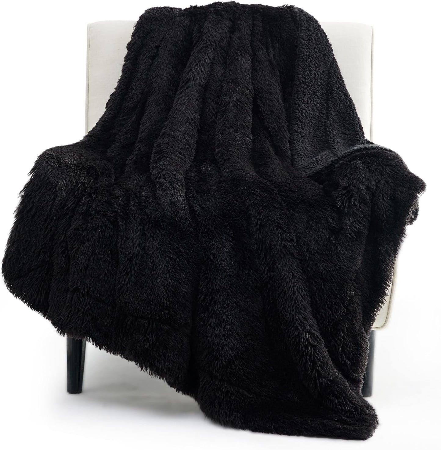 Bedsure GentleSoft Fluffy Fuzzy Faux Fur Throw Blanket for Couch, Soft Sherpa Fleece Cozy Gifts for Women, Plush Bed Blanket Room Decor for Men, Thick Warm Minky Teen Gifts Winter Bedding