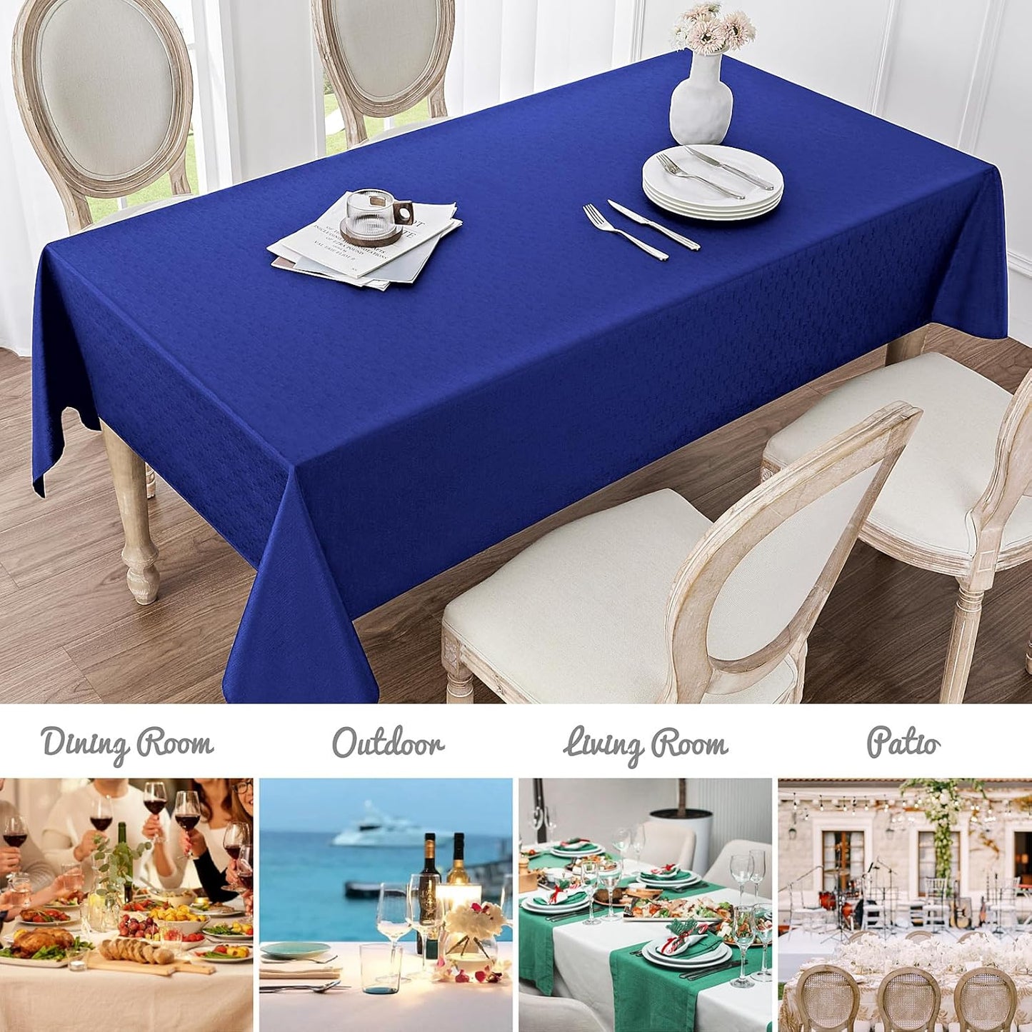 Veblandy Rectangle Tablecloth Waterproof Linen Textured Table Cloth Stain and Wrinkle Resistant Washable, Decorative Fabric Table Cover for Dining, Party and Camping (Sage Green, 52 * 70)