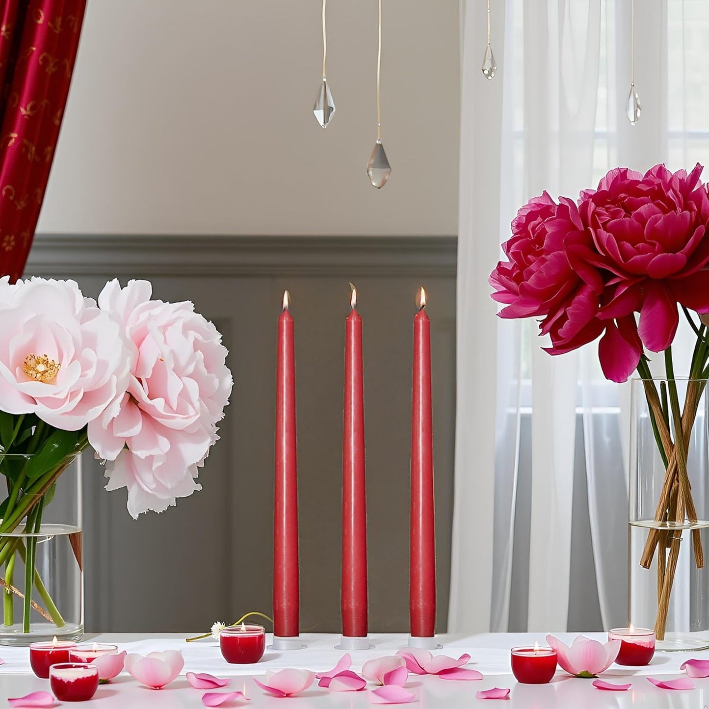4 Pack White Taper Candles丨Taper Candles 10 Inch Dripless丨Unscented & Smokeless Candlesticks Bulk丨7-8 Hours Long Burning Tall Candles丨Ideal for Christmas Weddings Parties Dinner
