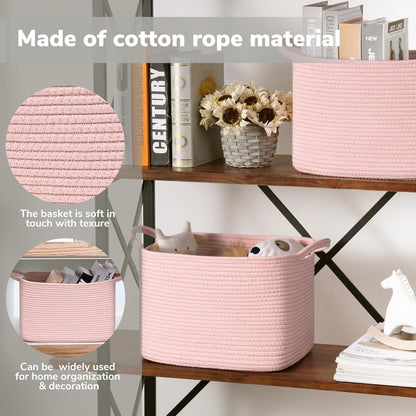 Goodpick Cube Storage Bins - Towel, Book, Cloth, Shoes, Closet Shelf Woven Baskets for Office, Baby Laundry, Toys, 13''x10''x9''