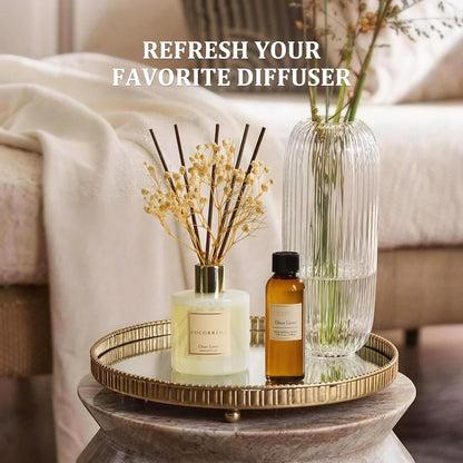 COCORRÍNA Reed Diffuser Set, 10.2oz Scented Oil Refill 3 Pack, Cashmere Vanilla, Ocean Mist, Lavender Garden, Long Lasting Oil Diffuser Refill with 18 Sticks for Bathroom & Bedroom