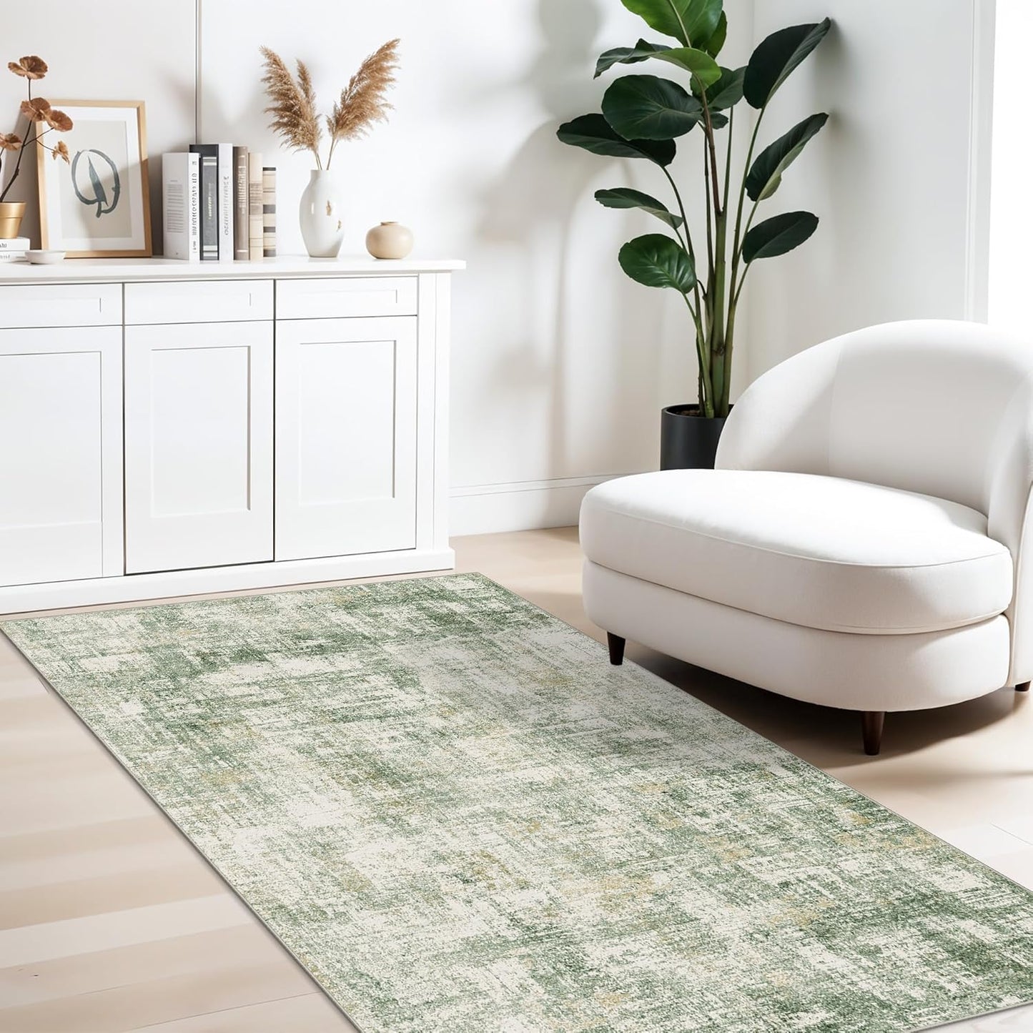 2x3 Washable Non-Slip Area Rug - Soft Low Pile Throw Rug for Kitchen Entryway Bedroom - Modern Indoor Door Mat with Rubber Backing (Beige Grey) - Colors B