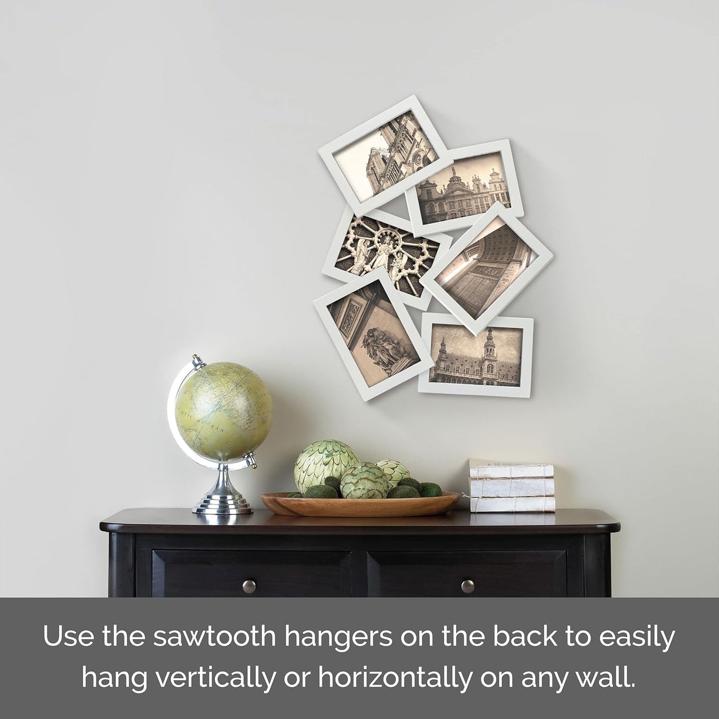 MELANNCO Collage Picture Frame for Wall, Holds 12 Photos - Six 4x6 and Six 6x4 Images, 18x23 Inch Black Plastic Frame, Hang Horizontal or Vertical, Gallery Wall Decor