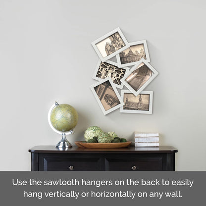 MELANNCO Collage Picture Frame for Wall, Holds 12 Photos - Six 4x6 and Six 6x4 Images, 18x23 Inch Black Plastic Frame, Hang Horizontal or Vertical, Gallery Wall Decor
