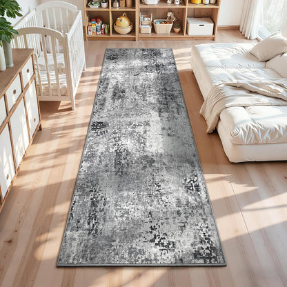 Ompaa 2x6 Rug Runners for Hallways Kitchen Runner Rug Non Slip Washable Grey Long Runner Rugs with Rubber Backing Soft Abstract Carpet Runner for Hallways, Kitchen, Bedroom, Bathroom, Entryway - Colors B