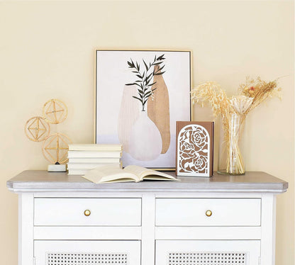 CNK Premium BookEnds - Heavy Duty Metal Book Stoppers for Home Office, Decorative Book Shelf Holders (Hummingbird Black)