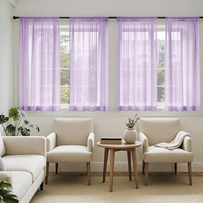 MIULEE White Sheer Curtains 84 Inches Long, 4 Panels Set, Light Filtering Rod Pocket Voile Drapes for Living Room and Bedroom, Airy Soft Fabric Window Treatments, 42 x 84 Inches