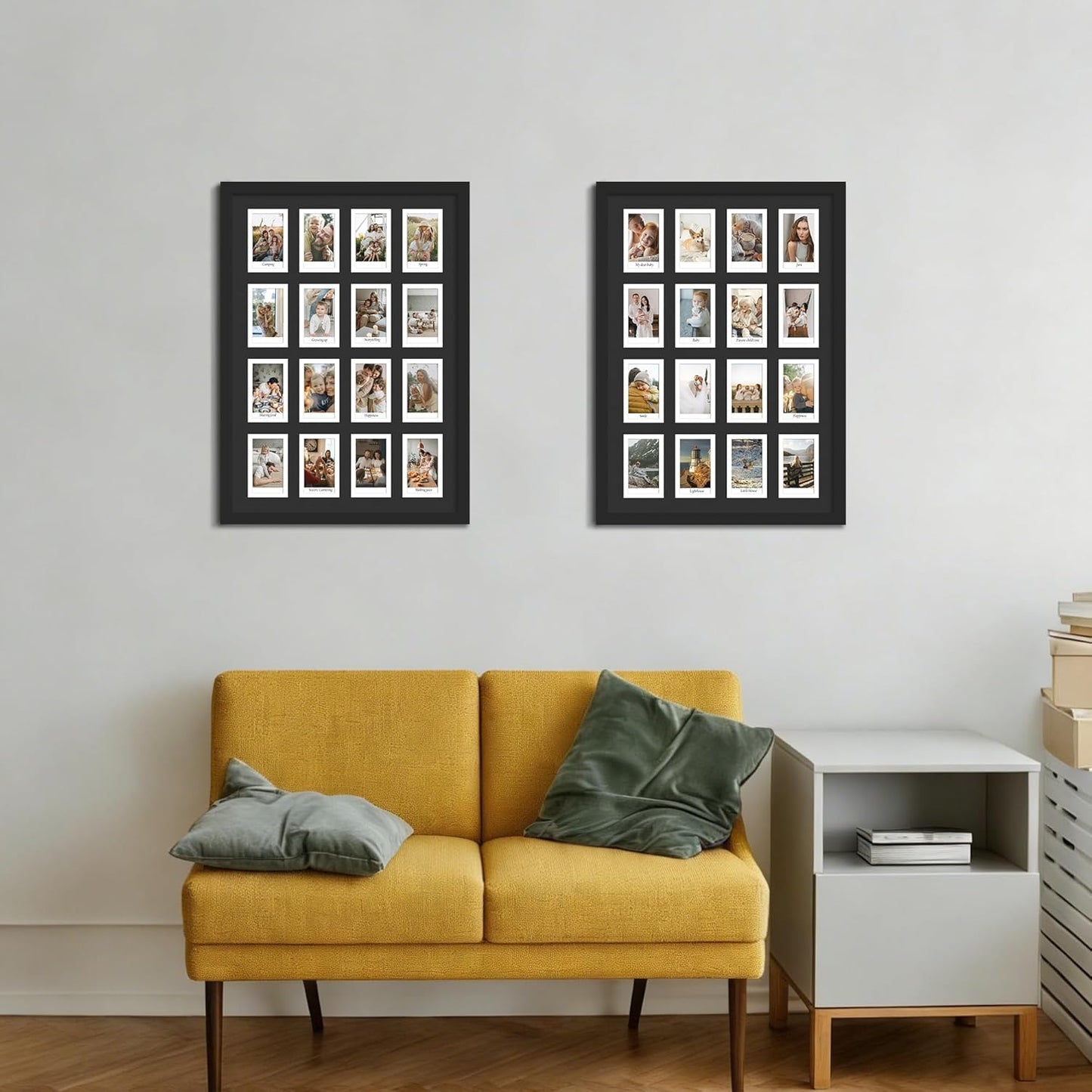 DUENPY 14x26 Collage Picture Frame 4x6 Collage Picture Frame Displays Twelve 4x6 inch Photos Available Horizontal Wall Mounting Display and Vertical Black - Colors B