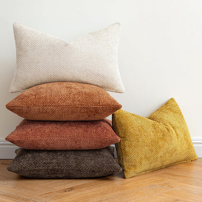 MIULEE Pack of 2 Couch Throw Pillow Covers 18x18 Inch Neutral Beige Modern Boho Accent Decorative Pillow Covers Soft Chenille Farmhouse Cushion Covers for Home Decor Bed Sofa Living Room
