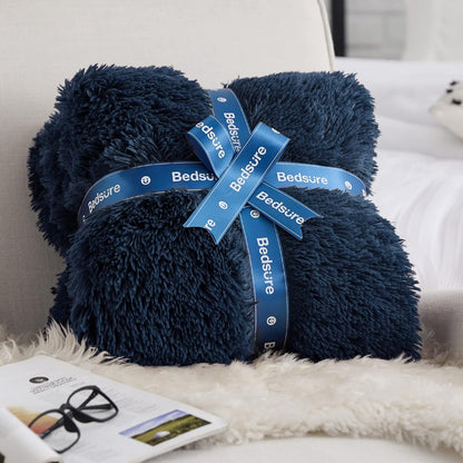 Bedsure GentleSoft Fluffy Fuzzy Faux Fur Throw Blanket for Couch, Soft Sherpa Fleece Cozy Gifts for Women, Plush Bed Blanket Room Decor for Men, Thick Warm Minky Teen Gifts Winter Bedding