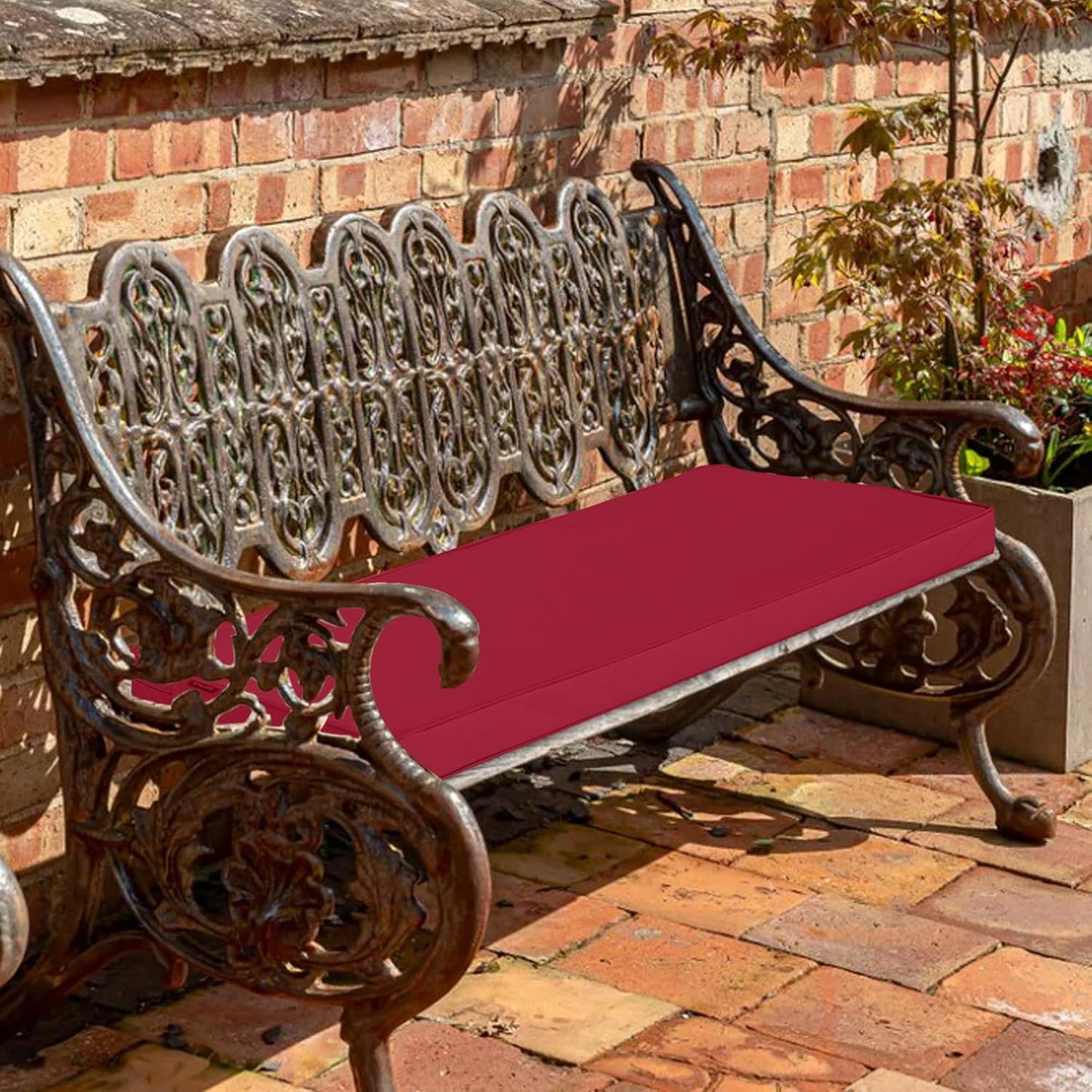 Outdoor Bench Cushions 48 x 18 Inch Thick Waterproof Porch Swing Cushions with Tie Patio Furniture Chair Cushion Bench Pad 5 Year Color Fastness Backyard Seat Pads Navy