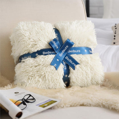 Bedsure GentleSoft Fluffy Fuzzy Faux Fur Throw Blanket for Couch, Soft Sherpa Fleece Cozy Gifts for Women, Plush Bed Blanket Room Decor for Men, Thick Warm Minky Teen Gifts Winter Bedding