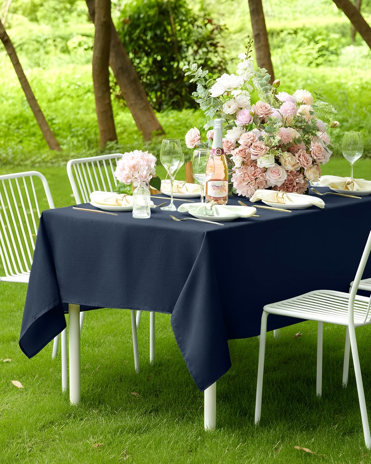 Pureegg Rectangle Linen Tablecloth Waterproof & Stain Resistant, Wrinkle-Free Table Cloth Adds Elegance and Protection, Ideal for Dining, Party, Wedding and Outdoor, 52 x 70 Inch, Sage Green