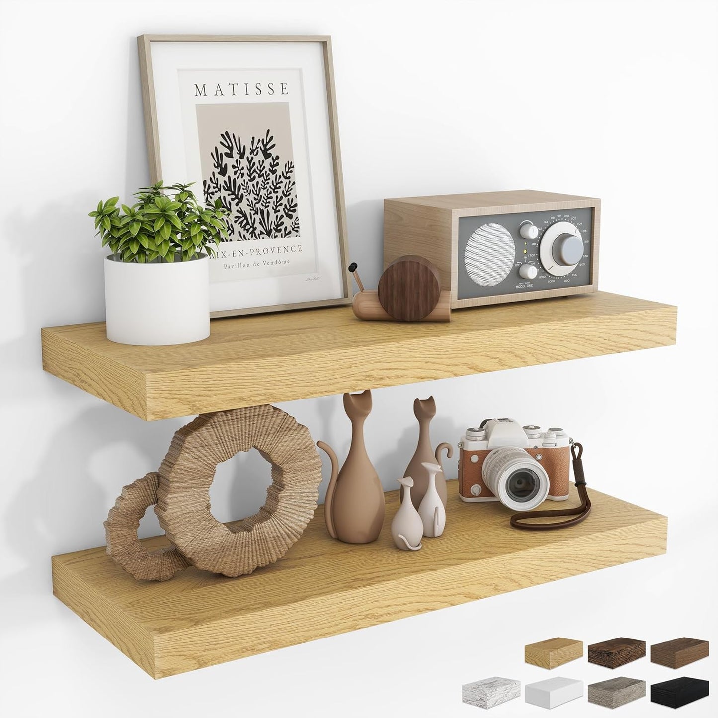 RICHFOCUS 72Inch Floating Shelves for Wall 2 Pack Shelves for Bedroom|Kitchen|Bathroom Wall Mounted Rustic Wood Floating Shelf with Invisible Brackets for Books|Storage|Decor, Rustic Brown