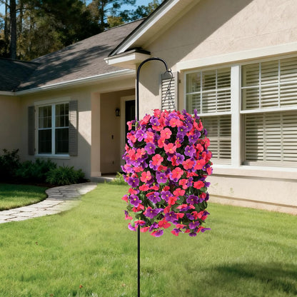 INQCMY Artificial Fake Hanging Plants Flowers Basket for Spring Summer Outdoor Outside Decoration,Faux Silk Begonia Flower in Planter Look Real UV Resistant for Home Porch Patio Balcony Yard Decor