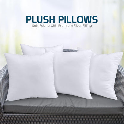 Utopia Bedding Throw Pillows (Set of 4, White) – 16 x 16 Inches Down Alternative Pillows for Bed, Sofa, and Couch - Fluffy Decorative Stuffer Pillow for Indoors & Outdoors