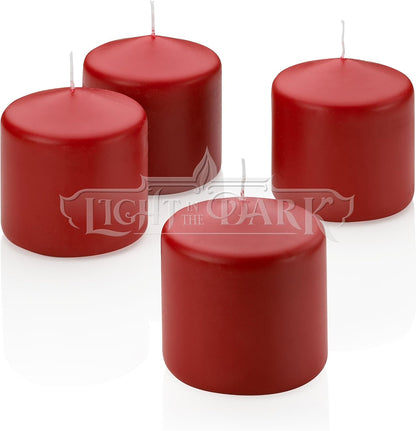 French Vanilla Pillar Scented Candles 3" Tall X 3" Wide Set of 4