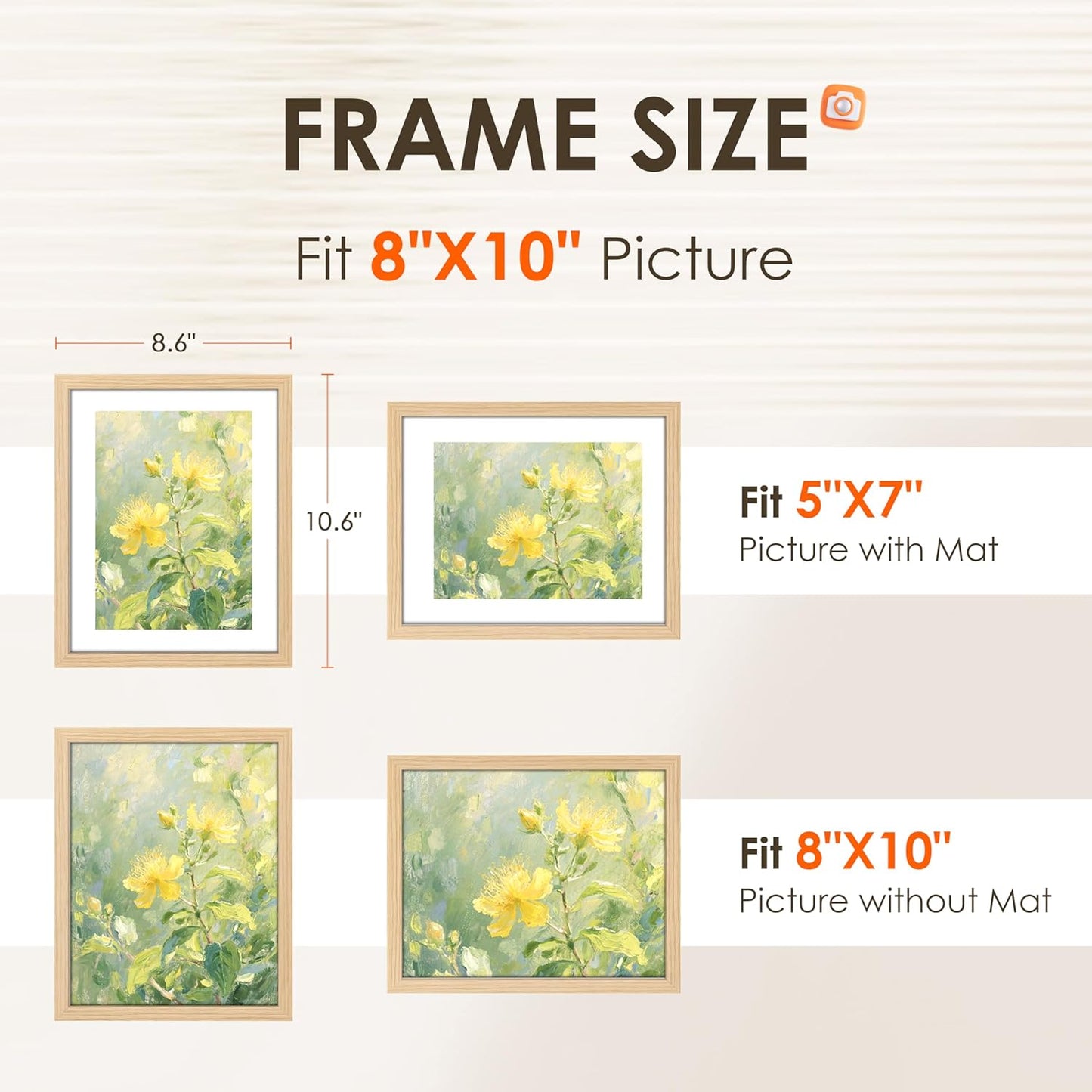 FIXSMITH 10 Pack Picture Frames Collage Wall Decor for Mounting or Tabletop Display, Gallery Wall Frame Set with Two 8x10 Black Frames, Four 5x7 Frames and Four 4x6 Frames, Multi-Pack Photo Frame Set