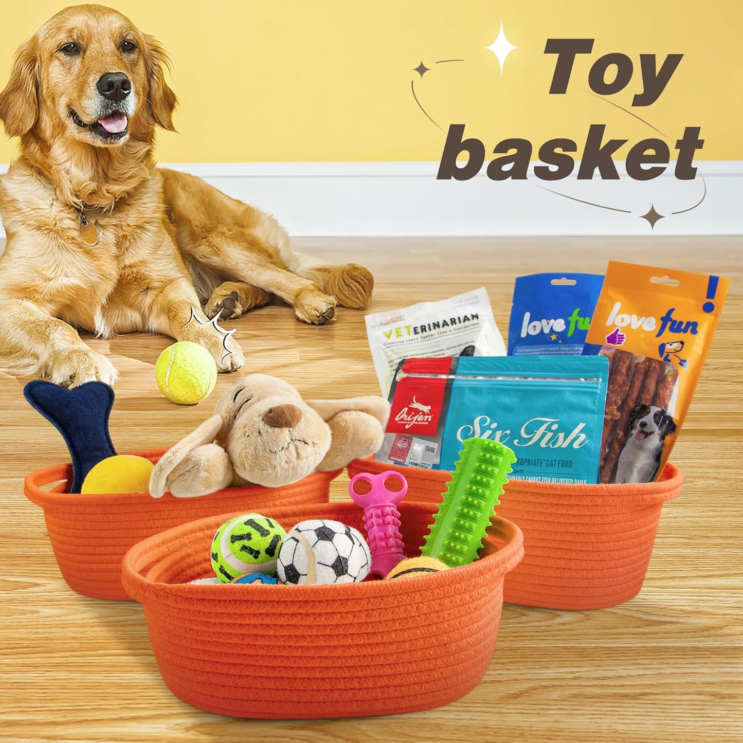 Pro Goleem Small Woven Basket with Gift Bags and Ribbons Durable Baskets for Mothers Day Gifts Empty Small Rope Basket for Storage 12"X 8" X 5" Baby Toy Baskets with Handles, White