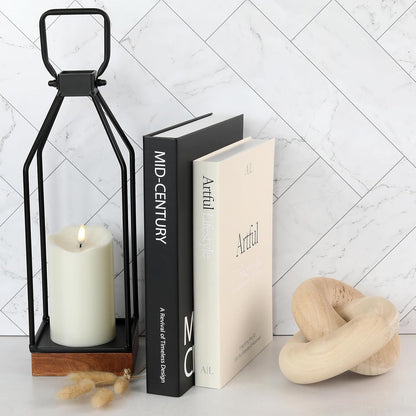 Aesthetic Decorative Books - Set of 2 Stylish Boxes Enhance Your Coffee Table, Bookshelf or Mantel Decor - Beautiful Fake/Faux Books for Modern Home Decoration, Photo Storage and as a Keepsake Box