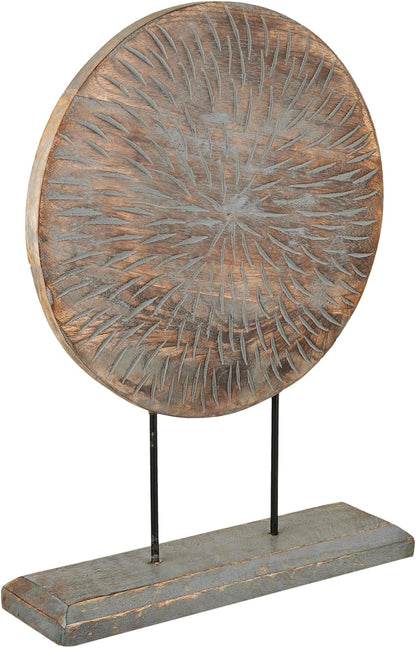 Housewarming Gifts Farmhouse Table Sculpture Home Decor Statue Mandala Carved for Modern Home 10" x 14", Living Room, Fireplace Mantel Shelf, Table and Entryway Decor Stand (Design 1)