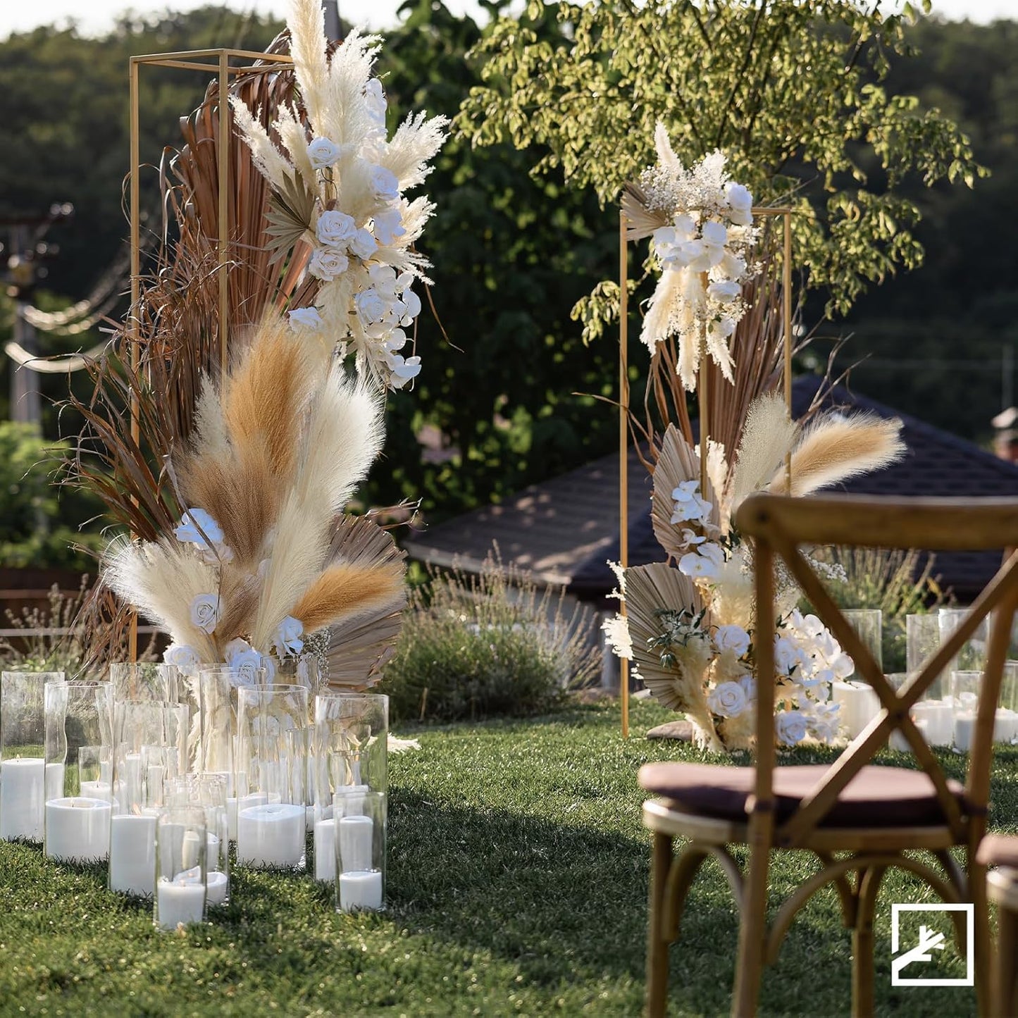 ZIFTY 7-Pcs 38"/3.1FT Faux Pampas Grass Large Tall Fluffy Artificial Fake Flower Bedroom Decor Boho Decor Bulrush Reed Grass for Vase Filler Farmhouse Home Wedding Decor (Beige Mixed)