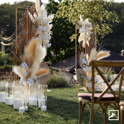 ZIFTY 7-Pcs 38"/3.1FT Faux Pampas Grass Large Tall Fluffy Artificial Fake Flower Bedroom Decor Boho Decor Bulrush Reed Grass for Vase Filler Farmhouse Home Wedding Decor (Beige Mixed)