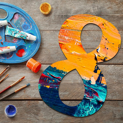 17 inch Large Wooden Sign & for Wall Decor, Big Wood Symbol &, Giant Paintable Blank Wooden Shapes for Crafts, Unfinished Wood Cutouts for Birthday Party, Rustic Wedding, Christmas Decor, Baby Shower