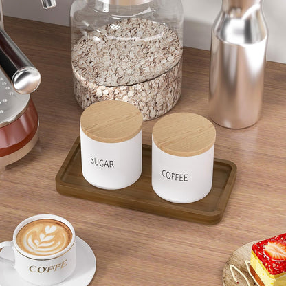 Bathroom Vanity Tray for Countertop - Bamboo Organizer Tray for Dresser Tops, Toilet, Perfume Small Decorative Tray Wood Tray for Home Decoration 11.81” L x 6.1” W x 0.79” H Black
