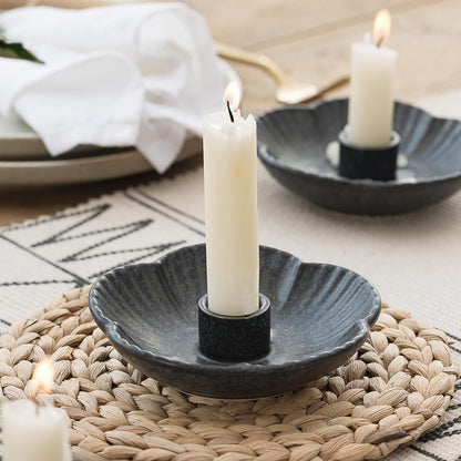 Ceramic Candlestick Holder， Candle Holder for Taper Candles,Incense, Santo Palo, Halloween Christmas Wedding Parties, Dining Room Home Decoration Display - Camel