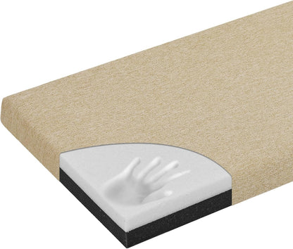 baibu 48 Inch Bench Cushion, Dual-Layer Design Memory Foam Indoor Bench Cushion, Non-Slip Standard Size Rectangle Seat Pad with Ties, 48x16x2Inch, Beige
