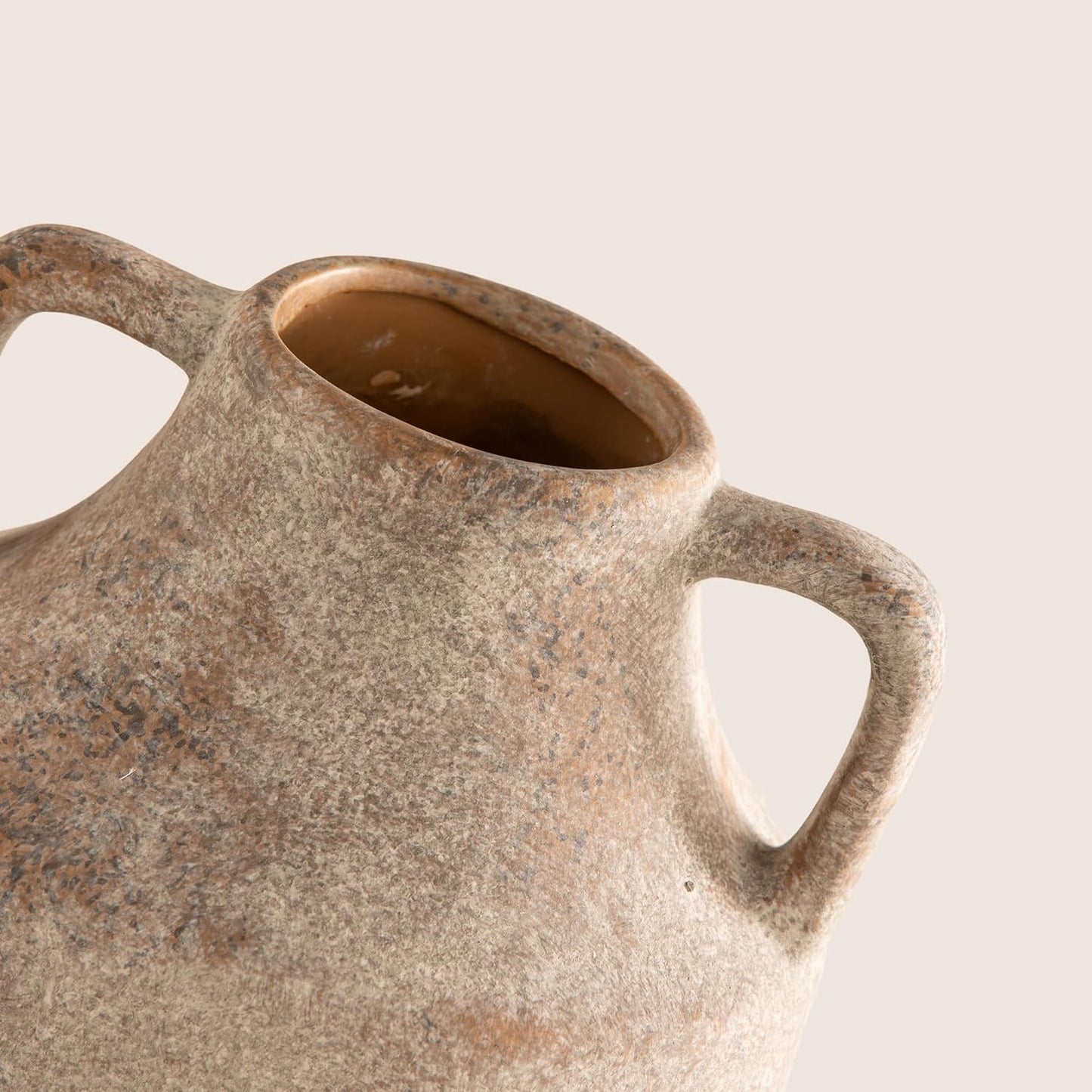 Mitt&Ditt Ceramic Flower Vase with Handles, 11 inch Tall Vase for Centerpieces, Large Decorative Terracotta Vases, Farmhouse Rustic Vases for Home Decor, Living Room, Table, Neutral