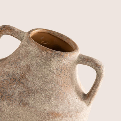 Mitt&Ditt Ceramic Flower Vase with Handles, 11 inch Tall Vase for Centerpieces, Large Decorative Terracotta Vases, Farmhouse Rustic Vases for Home Decor, Living Room, Table, Neutral