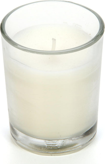 48-Pack Clear Glass Votive Candles – 10–12 Hour Long Burn, Unscented, Ivory, Bulk Set for Weddings, Events & Table Centerpieces – Hosley